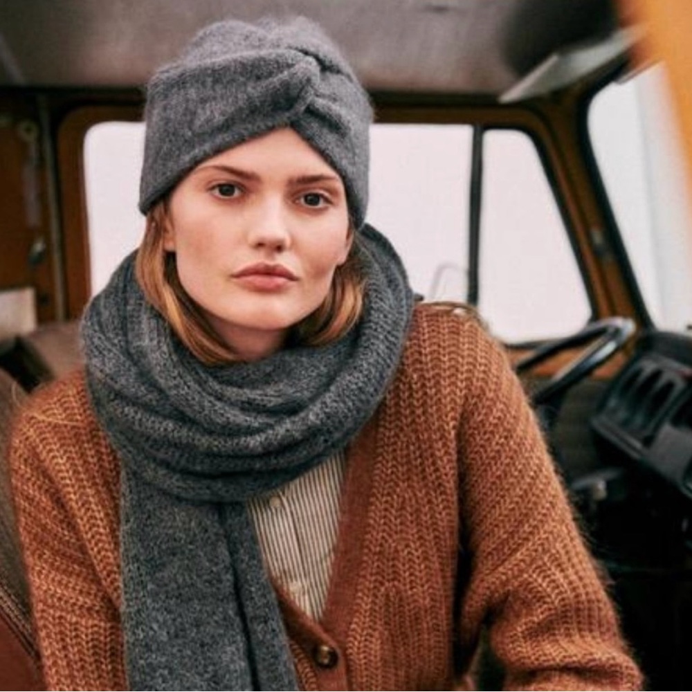 Sézane Anastasia Mohair Hat Cap Beanie Turban